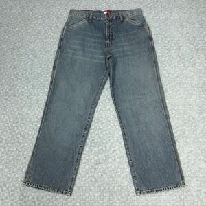 Tommy Hilfiger Miner Jean Jeans Mens 33x30 Blue Loose Fit Utility Carpenter New